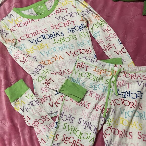 Vtg Y2k Victorias Secret XS After Party Thermal Co-ord Pajama 2 piece Set - Picture 2 of 12